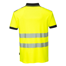 Load image into Gallery viewer, Portwest T180YBR - Safety Green Hi-Viz Polo Shirt | Back View

