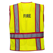 Load image into Gallery viewer, Portwest US387 – Red Trim Firefighter Safety Vest | Back View       
