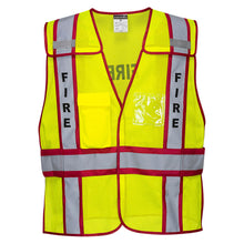 Load image into Gallery viewer, Portwest US387 – Red Trim Firefighter Safety Vest | Front View    
