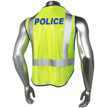 Load image into Gallery viewer, Radians LHV-207DSZR-POL - Blue Trim Police Safety Vest | Back Right View
