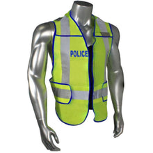 Load image into Gallery viewer, Radians LHV-207DSZR-POL - Blue Trim Police Safety Vest | Front Right View
