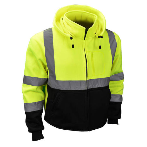 Radians SJ32-3ZGS - Safety Green ANSI Class 3 Sweatshirt | Front Right View