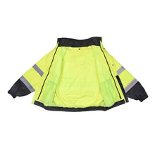 Load image into Gallery viewer, Radians SJ320-3ZGS - Safety Green Hi-Viz Bomber Jacket | Inside View Shell
