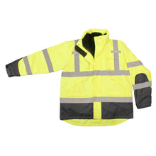 Load image into Gallery viewer, Radians SJ410B-3ZGS - Safety Green Hi-Viz Parka | Front View Flat
