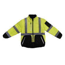 Load image into Gallery viewer, Radians SJ510 - Safety Green Hi-Viz Bomber Jackets | Front Flat View
