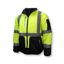 Load image into Gallery viewer, Radians SJ510 - Safety Green Hi-Viz Bomber Jackets | Front Left View
