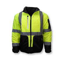 Load image into Gallery viewer, Radians SJ510 - Safety Green Hi-Viz Bomber Jackets | Front View
