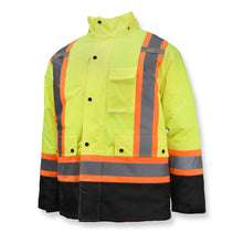 Load image into Gallery viewer, Radians SJ610B-3ZGS - Safety Green Hi-Viz Parka | Front Left View
