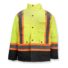Load image into Gallery viewer, Radians SJ610B-3ZGS - Safety Green Hi-Viz Parka | Front View
