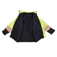 Load image into Gallery viewer, Radians SJ610B-3ZGS - Safety Green Hi-Viz Parka | Inside View
