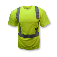 Load image into Gallery viewer, Radians ST11-2PGS - Safety Green Hi-Viz Short Sleeve Shirts | Front View

