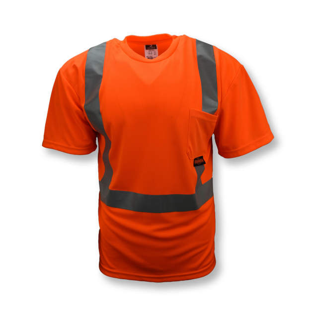Radians ST11-2POS - Safety Orange Hi-Viz Short Sleeve Shirts | Front View