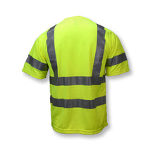 Load image into Gallery viewer, Radians ST11-3PGS - Safety Green Hi-Viz Short Sleeve Shirt | Back View
