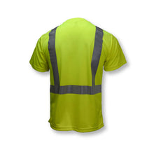 Load image into Gallery viewer, Radians ST11B-2PGS - Safety Green Hi-Viz Short Sleeve Shirt | Back View

