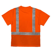 Load image into Gallery viewer, Radians ST11B-2POS - Safety Orange Hi-Viz Short Sleeve Shirt | Back Flat View
