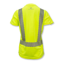 Load image into Gallery viewer, Radians ST11W-2PGS - Safety Green Hi-Viz Women&#39;s Shirt | Back View
