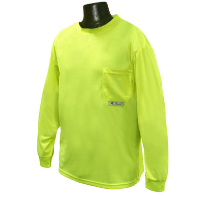 Radians ST21-N - Safety Green Hi-Viz Long Sleeve Shirt | Front Left View