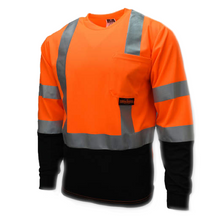 Load image into Gallery viewer, Radians ST21B-3POS - Safety Orange Hi-Viz Long Sleeve Shirts | Front Left View
