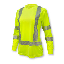 Load image into Gallery viewer, Radians ST21W-3PGS - Safety Green Hi-Viz Women&#39;s Shirt | Front Left View
