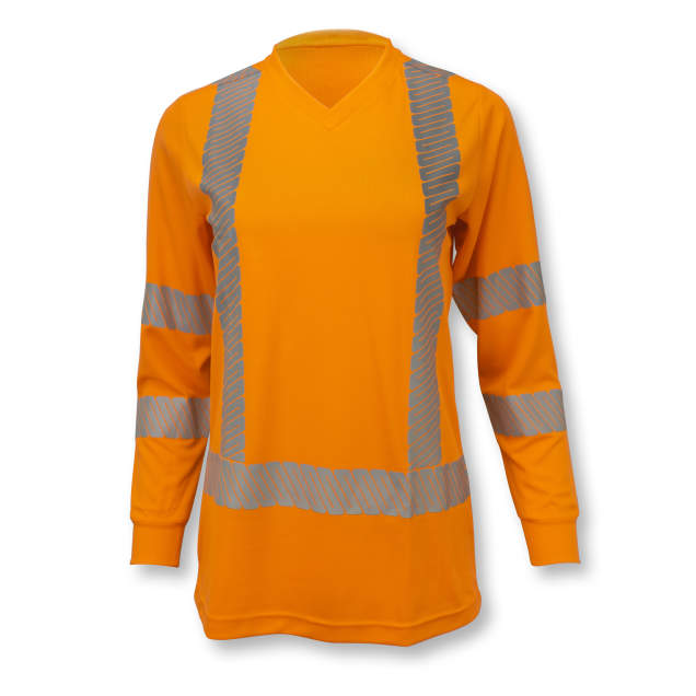 Radians ST21W-3POS - Safety Orange Hi-Viz Women's Shirt | Front View