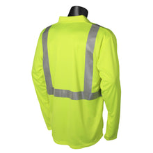 Load image into Gallery viewer, Radians ST22-2PGS - Safety Green Hi-Viz Polo Shirt | Back Right View
