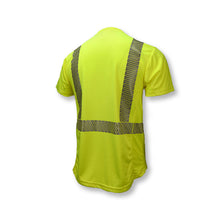 Load image into Gallery viewer, Radians ST31-2PGS - Safety Green Hi-Viz Short Sleeve Shirt | Back Right View
