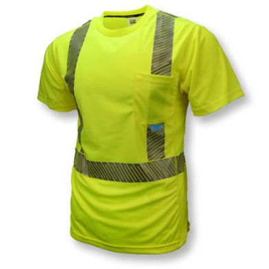 Radians ST31-2PGS - Safety Green Hi-Viz Short Sleeve Shirt | Front Left View