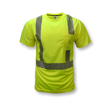 Load image into Gallery viewer, Radians ST31-2PGS - Safety Green Hi-Viz Short Sleeve Shirt | Front View
