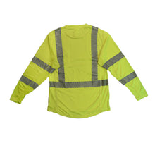 Load image into Gallery viewer, Radians ST31-3PGS - Safety Green Hi-Viz Long Sleeve Shirt | Back Flat View
