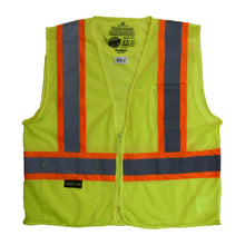 Load image into Gallery viewer, Radians SV225-2ZGM - Safety Green ANSI Class 2 Safety Vest | Front View Flat
