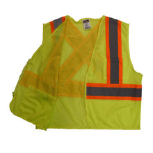 Load image into Gallery viewer, Radians SV22X-2ZGM - Safety Green ANSI Class 2 Safety Vest | Front Inside View
