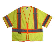 Load image into Gallery viewer, Radians SV272-3 – Safety Green Surveyor Safety Vest | Front Flat View 
