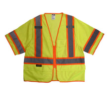 Load image into Gallery viewer, Radians SV272-3 – Safety Green Surveyor Safety Vest | Front Flat View 
