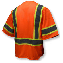 Load image into Gallery viewer, Radians SV272-3 – Safety Orange Surveyor Safety Vest | Back Right View 
