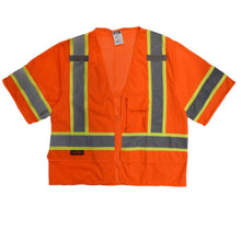 Load image into Gallery viewer, Radians SV272-3 – Safety Orange Surveyor Safety Vest | Front Flat View 
