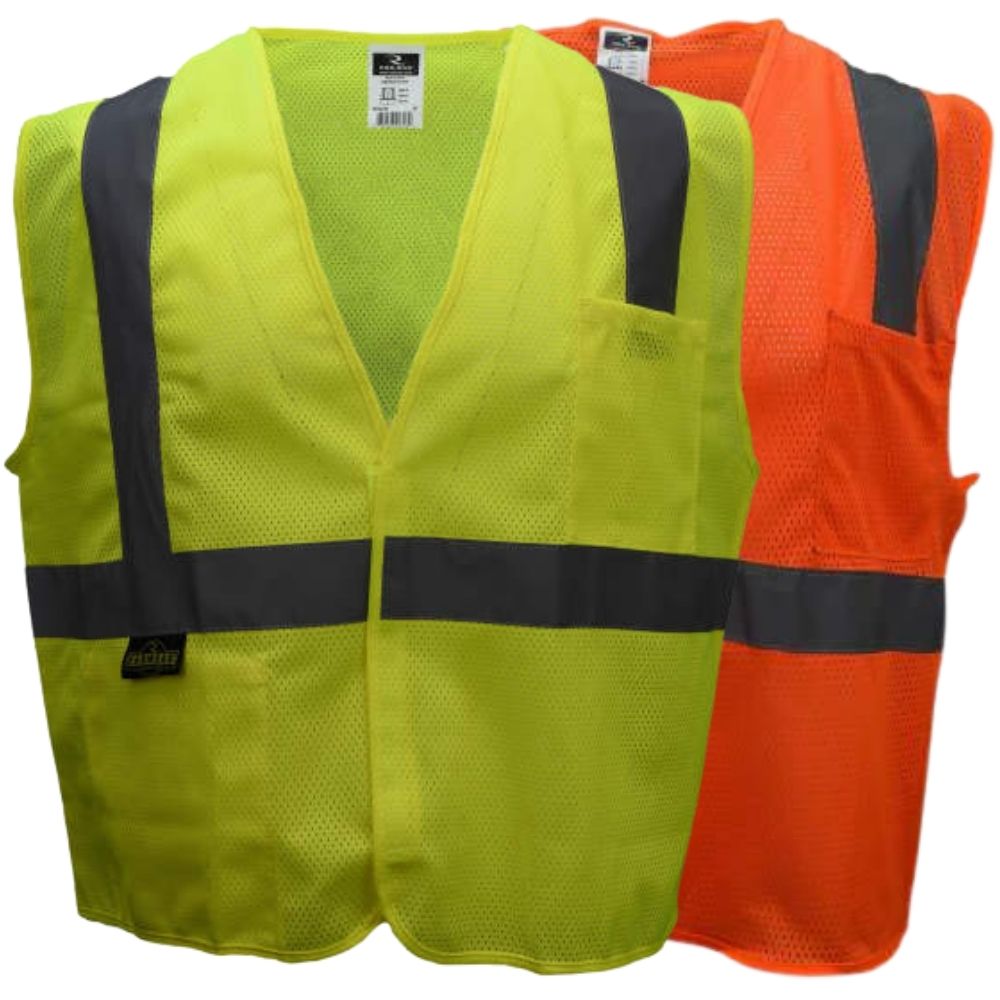 RADWEAR Class 3 Reflective Mesh Safety Vest - Hi-Vis Green With Dual Side Zippers | ANSI Compliant Surveyor Vest For Men & Women - View #3
