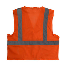 Load image into Gallery viewer, Radians SV2OM - Safety Orange ANSI Class 2 Safety Vests | Back Flat View
