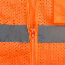 Load image into Gallery viewer, Radians SV3ZOM - Safety Orange ANSI Class 3 Safety Vest | Zipper View

