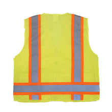 Load image into Gallery viewer, Radians SV46G - Safety Green Breakaway Safety Vest | Back Flat View
