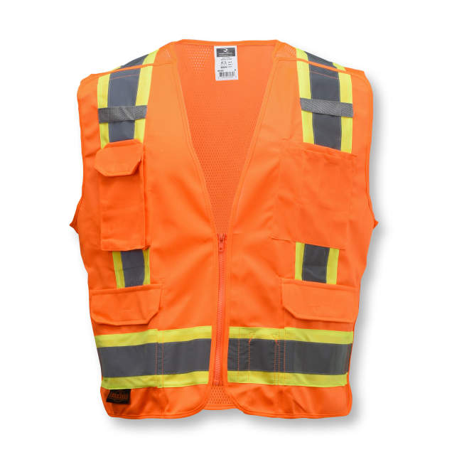 Radians SV46O - Safety Orange Breakaway Safety Vest | Front View