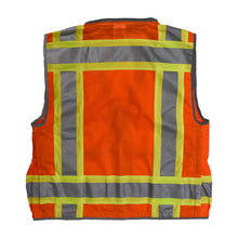 Load image into Gallery viewer, Radians SV55-2ZOD - Safety Orange Surveyor Safety Vest | Back Flat View
