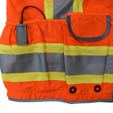 Load image into Gallery viewer, Radians SV55-2ZOD - Safety Orange Surveyor Safety Vest | Lower Pocket View
