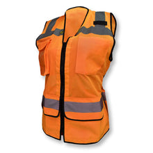 Load image into Gallery viewer, Radians SV59W-2ZOM - Safety Orange Womens Safety Vest | Front Right View
