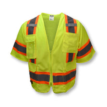 Load image into Gallery viewer, Radians SV63G - Safety Green ANSI Class 3 Safety Vests | Front View
