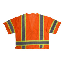 Load image into Gallery viewer, Radians SV63O - Safety Orange ANSI Class 3 Safety Vests | Back Flat View
