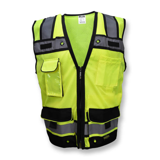 Radians SV65-2ZGM - Safety Green Surveyor Safety Vest | Front View