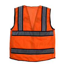 Load image into Gallery viewer, Radians SV65-2ZOM - Safety Orange Surveyor Safety Vest | Back Flat View
