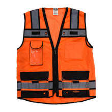 Load image into Gallery viewer, Radians SV65-2ZOM - Safety Orange Surveyor Safety Vest | Front Flat View
