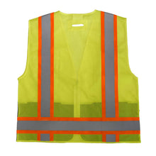 Load image into Gallery viewer, Radians SV6B-2ZGD - Safety Green Surveyor Safety Vests | Back Flat View
