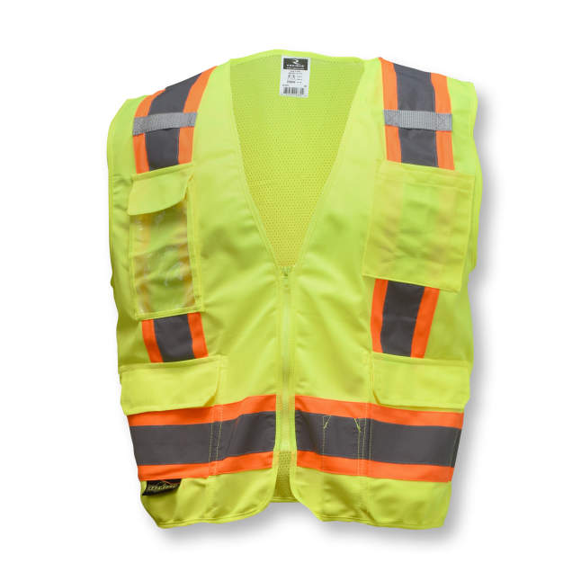 Radians SV6GM - Safety Green Surveyor Safety Vest | Front View